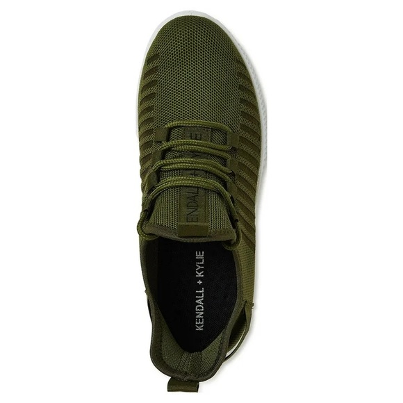 New Kendall + Kylie Women's Ezora Knit Sneakers in Olive Green - Picture 4 of 4